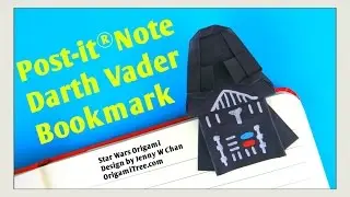 Star Wars Crafts - Star Wars Origami Darth Vader Bookmark Craft - Post- it® Note Paper Crafts