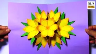 DIY 3D flower pop up card tutorials | Easy Paper Crafts | Handmade Crafts