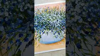 РИСУЕМ НЕЗАБУДКИ АКРИЛОМ /МК ЖИВОПИСИ ПОШАГОВО/flowers acrylic painting