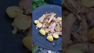 Бараньи пистолетики на сковороде садж #природа #дача #казан