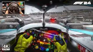 Lewis Hamilton's Mercedes AMG W15 Cockpit View - F1 24 Dutch GP Steering Wheel Gameplay