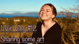Marissa shows off two pieces of art and how it relates to her class work