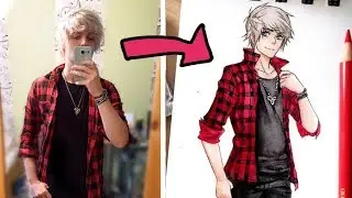 【Drawing myself as a Manga character】