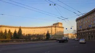 🇷🇺 4K SAINT PETERSBURG. Stachek prospekt is an exhibition of Stalinist architecture.
