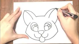Учимся рисовать лицо Котёнка / Learning to draw the face of the Kitten