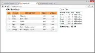 Shopping Cart List Using PHP & Javascript Part 11