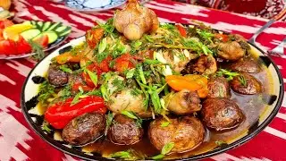 Блюдо номер 1. Казан кебаб из Курицы в Казане на костре. Просто и Вкусно