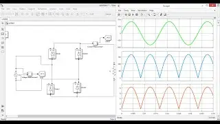 Single phase Full Wave uncontrolled rectifier with R load using matlab simulink