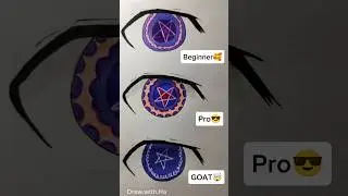 Beginner to GOAT🤯 Epic Eye drawing #anime #foryou #colors #collab #explore #viralvideo #shorts