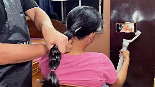 Who wants her hair?? Indian girl's long hair chopped into a pony 😳