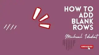 How to add a blank row between every two rows in excel #michealidedia #magic #exceltips #exceltricks