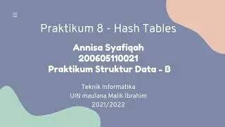 Praktikum 8 - Hash Tables