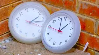 Smash Two Plastic Wall Clocks