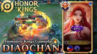 Honor of Kings - Diaochan Mid Lane Pro Player Legendary Gameplay | Immunity Kings Gameplay!!