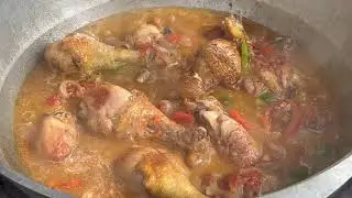 Chakhokhbili in a cauldron at the stake - The best recipe! Chicken recipe. Chakhokhbili recipe