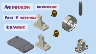 Belt roller support - Autodesk Inventor  in | Engineering drawing | Machine drawing