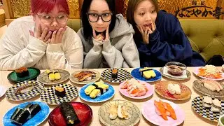 大食い3姉妹が北海道のお寿司無限説に挑戦してみた