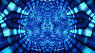 Blue Rotating Kaleidoscope Abstract Tunnel Neon VJ Loops