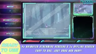 Animated Cute Stream Overlay Template For OBS & Streamlabs OBS - Neon Pastel