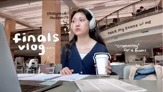 FINALS vlog 👩🏻‍💻 cramming for a week, how I study, practice exams & grades reveal *productive*