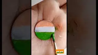 Independence day painting on coin tricolour #trend #viral #independenceday #coinpainting #15august🇮🇳