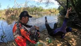 Everything was going well on the fishing trip until this happened.