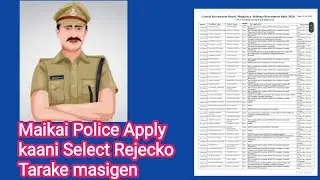 Maikai Meghalaya Policena Apply Select aro Rejectko tarake masigen