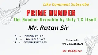 Java Numbers Programs || Prime Number  || 3,5,7,11,13,17....|| RATAN SIR || Like Comment Subscribe