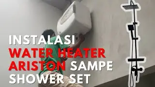 Instalasi Water Heater Ariston | Akhirnya kepasang juga shower kamar mandi hitam dan water heater