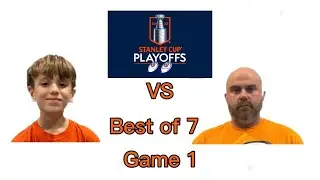 Playing knee hockey Playoffs game one