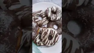 Fluffy and soft chocolate donuts without egg, yeast #Shorts #SHORTS #shorts #egglessdonuts #donuts