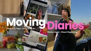 Moving Diaries EP2 📦💓| Slowly settling in... Productive days, Grocery Hauls, Kitchen & Closet Reset