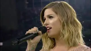 Cassadee Pope sings the National Anthem