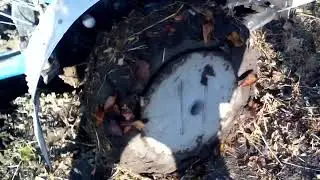 Оранка мотоблоком . Догрузом .