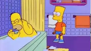 Bart hits Homer with a chair but in Widescreen