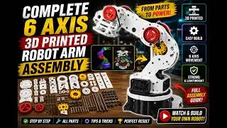 Complete 6 Axis 3d Printed Robot Arm Assembly
