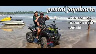 Pantai Jayakarta Anyer | SERU BANGET bisa naik Parasailing | Hayu Ulin Gasskeun