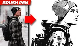 BRUSH PEN INK SKETCH - street art style 😎