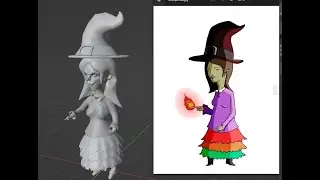 Esta vez modelamos a una bruja para el mismo trabajo