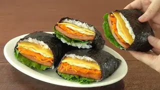 샌드위치 같은 김밥, 이렇게 만들면 쉬워요 :: 스팸샌드김밥 :: 접는 김밥 :: Spam Gimbap, Folding Gimbap