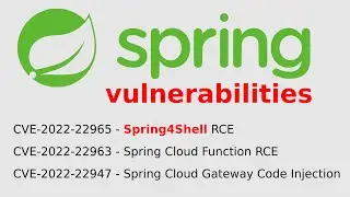 Spring4Shell,  Spring Cloud Function RCE and Spring Cloud Gateway Code Injection