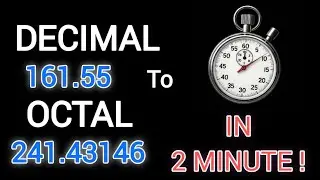 DECIMAL NUMBER TO OCTAL NUMBER CONVERSION.