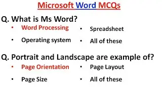 Top 50 MS Word MCQ Questions and Answers - Most Important MCQ's on MS Word for All Competitive Exams