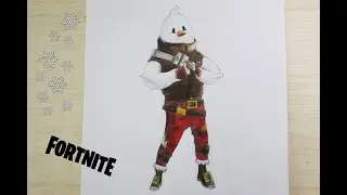 How to draw SNOWMANDO skin - Fortnite Season 5 Winterfest Free skin !!⛄❄