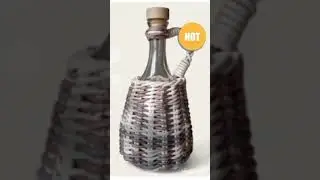 Бутылка  0.5 л в оплетке из бумажной лозы