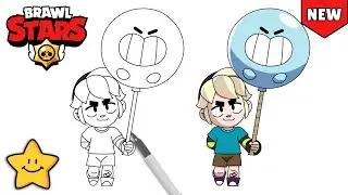How To Draw GUS 🎈 | Brawl Stars | New Brawler | Step By Step | Line Art Drawing