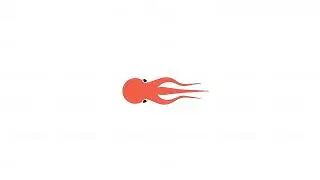 Cute octopus swimming line 2D character animation
