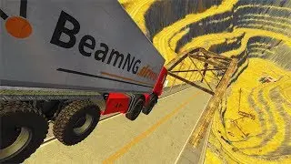 BeamNG drive -  Open Bridge Jumping Car Crashes