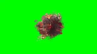 Aerial explosion VFX green screen