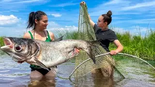 Incredible XXL Catch! Baked A Huge Carp Under A Thick Layer Of Clay